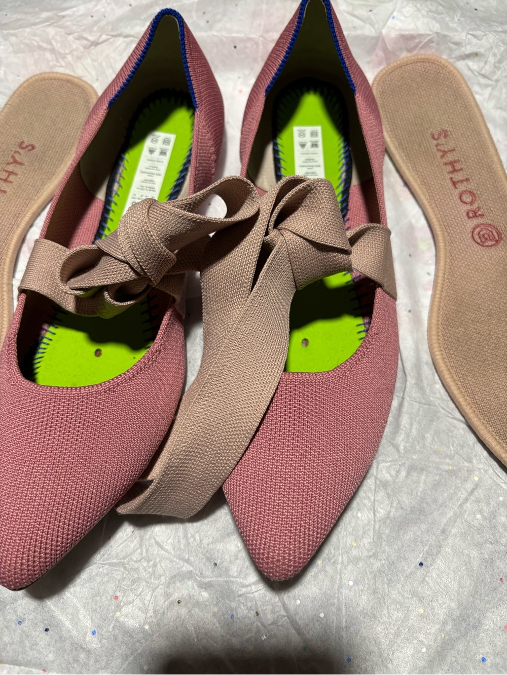 Rothy's Pink Pointed-Toe Bow Flat - Picture 11 of 14